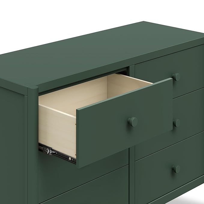 Davinci Birdie 6-Drawer Dresser in Forest Green, GREENGUARD Gold Certified