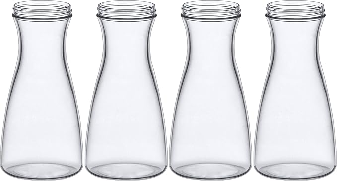 Amazing Abby - Virginia - 4-Pack Acrylic Bud Vases, Plastic Flower Vases for Wedding Centerpieces, Home Decorations, Office Ornaments, Shatter-Proof, Small Size, 7.5" (H)