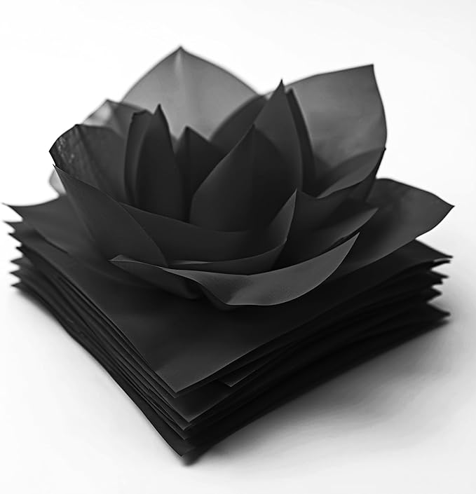 SANZIX 150 Sheets Black Tissue Paper for Gift Bags Bulk 14x20 Inch- Black Wrapping Paper for Christmas Gifts, Xmas Decorations, DIY, Halloween, Holiday Décor - Christmas Wrapping Tissue