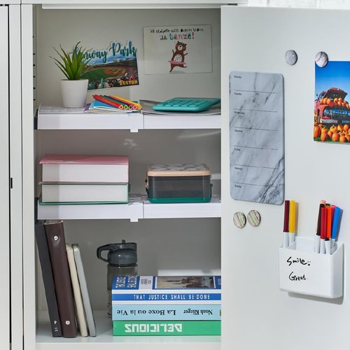 LockerMate Adjust-A-Shelf - Versatile Locker Shelf for School, Office, Gym | Easy to Use, White