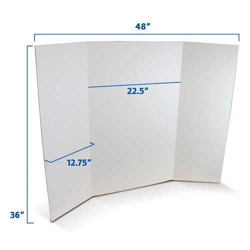 Flipside Products Project Boards - 36” x 48” Trifold Display for Presentations & Events - Clay White, 10 Pack
