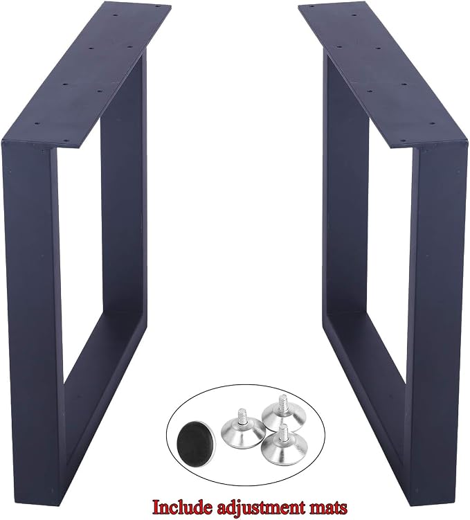 MBQQ Furniture Legs 15.7”Height 17.7”Wide Rustic Decory Square Tube Table Legs,Heavy Duty Metal Desk Legs,Dining Table Legs,Industrial Modern, DIY Iron Bench Legs