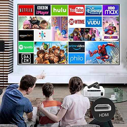 Native 1080P 5G WiFi Bluetooth Projector, 300¡± Display Outdoor Projector, 350 ANSI, 4K Supported, Home Projector for iOS/Android/TV Stick
