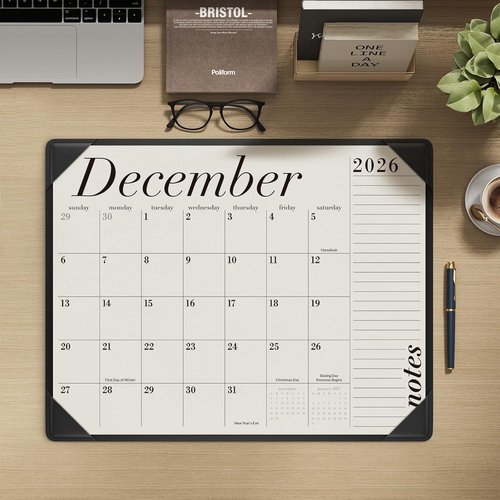 Jotsome Desk Calendar 2026-2027 | Large 22x17 Inch Desk Pad for Easy Organization - Black
