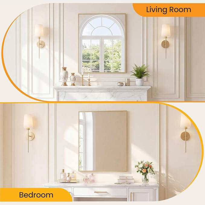Sweetcrispy Bathroom Mirror for Over Sink, 30" x 36" Rectangle Wall Mount Mirrors with Metal Frame, Modern Vanity Mirror with Tempered Glass, for Home Decor, Anti-Rust, Gold