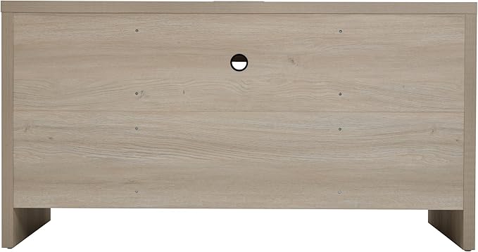 Yechen Executive Desk with 5 Drawers, 57" Modern Rattan Home Office Desk with Charging Station, File Drawer, Farmhouse Boho Computer Writing Desk for Study, Work, White