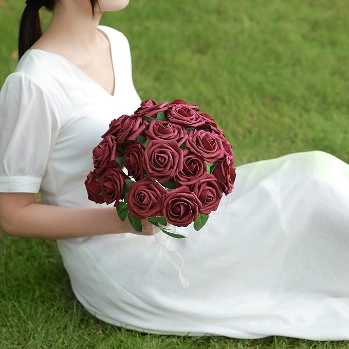 Artificial Flowers Combo, Fake Flowers for DIY Tables Centerpieces Baby Shower Bridal Shower Wedding Bouquet Arrangements Party Candle Holder Cake Decor Flower Home Decorations