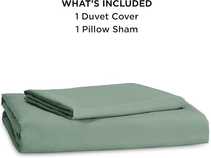 Bedsure Duvet Cover Twin/Twin XL Size - Soft Double Brushed Bedding Set for Kids & Adults, Zipper Closure, 2 Pieces, Includes 1 Duvet Cover (68"x90") & 1 Pillow Sham, NO Comforter, Sage Green