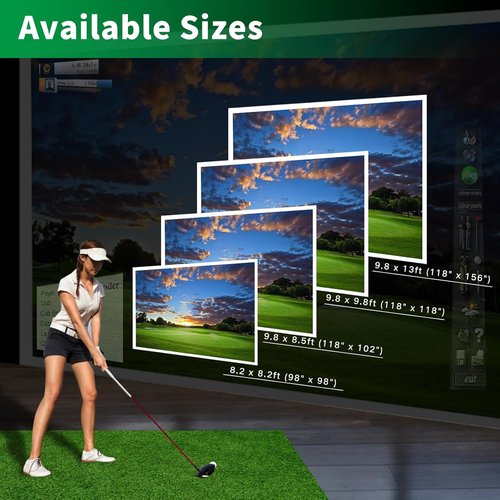Golf Simulator Impact Screen - Premium Triple Layer Projector Screen for HD Visuals | Indoor Practice with Grommets & Bungee Cords