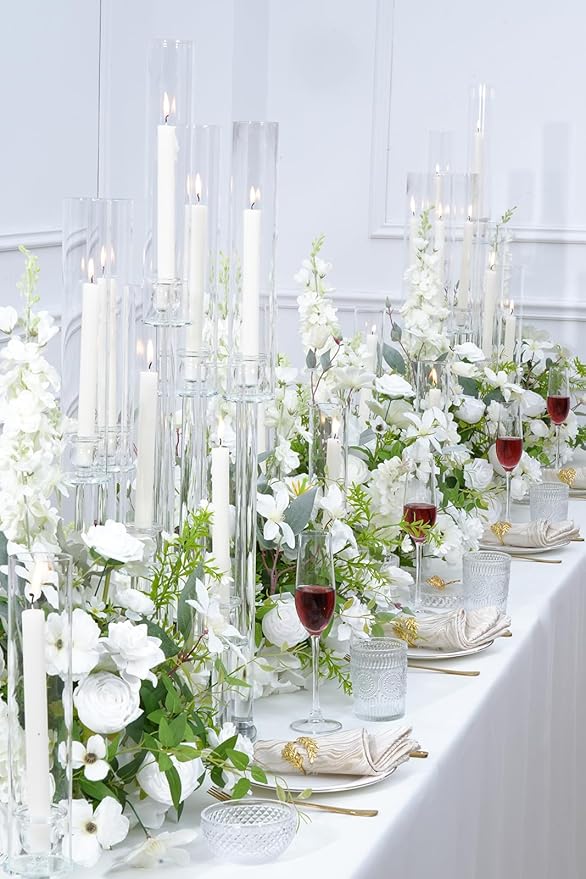 2pcs 21inch White Free Standing Flowers Ball Bouquet Artificial Rose Arrangements Balls for Wedding Centerpieces Tables Chair Aisle Runner Flowers Decor