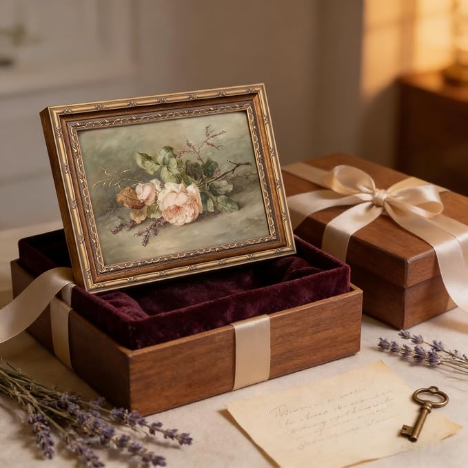 Vintage Gold Framed Flower Still Life Wall Art Retro Rose and Wildflower Wall Decor Pink Floral Print artwork Farmhouse Country Flower painting Picture for Gallery Kitchen Living Room Bedroom 12X16in