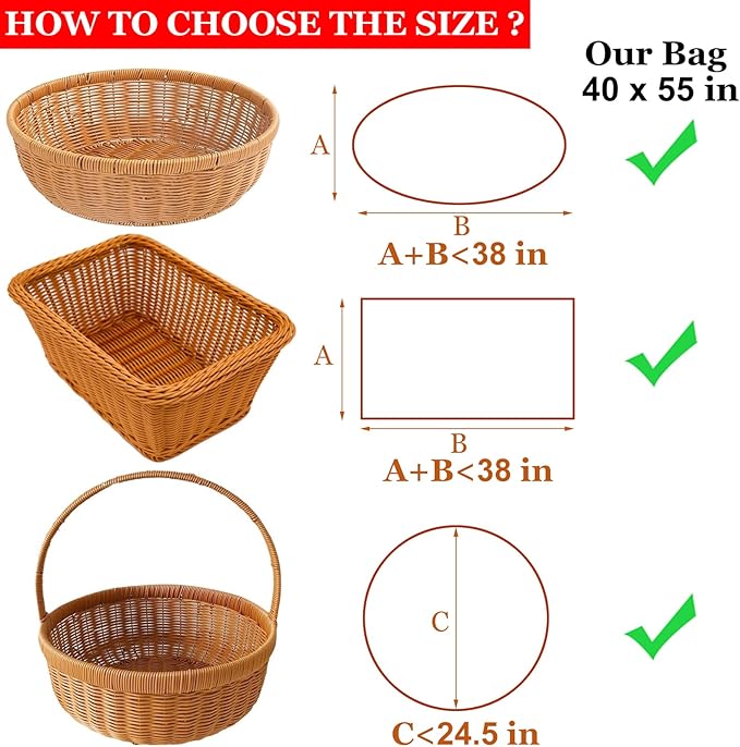 SYOGUA Extra Large Clear Cellophane Bags, 5 Pack 40" x 55" Jumbo Crystal Clear Gift Bags, 3 Mil Thick Huge Plastic Bags for Baskets Packaging, Cellophane Wrap Christmas Gift Bags