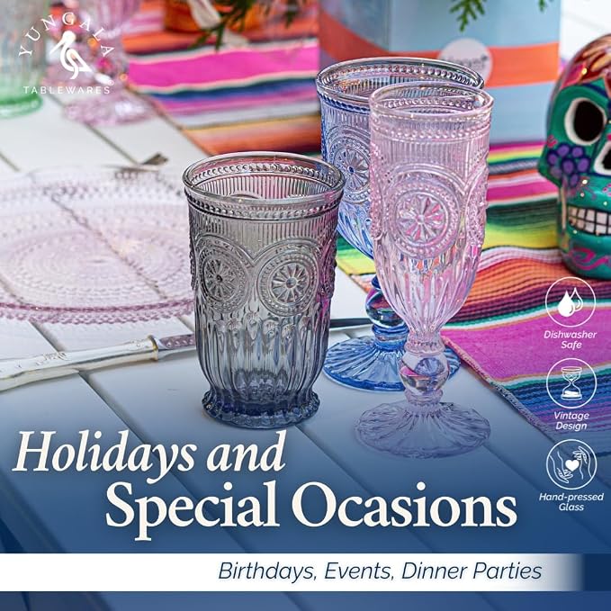 Multi-colored Highball Drinking Glasses