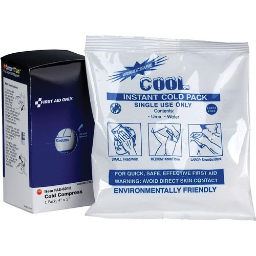 First Aid Only Instant Cold Compress - SmartCompliance, 5" x 4" for Quick Pain Relief