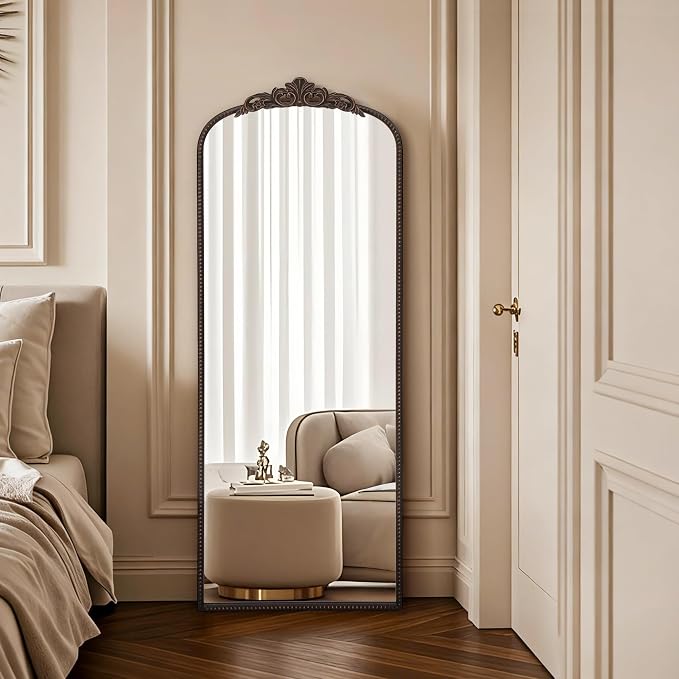 Micasso Bronze Full Length Mirror: 21''x56'' Traditional Ornate Vintage Floor Long Body Mirror - Baroque Antique for Wall/Dressing Room/Bedroom/Entryway/Hallway - Home Decor for Living Room
