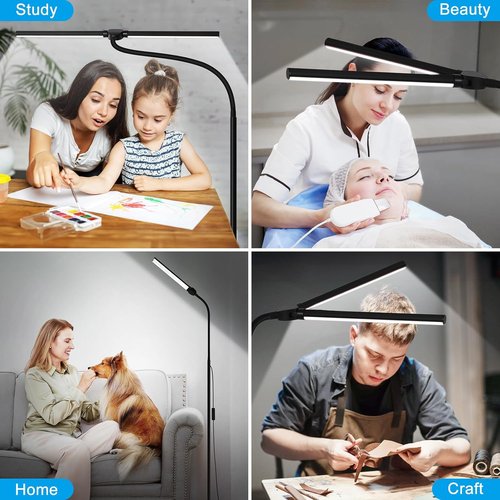 LED Floor Lamp - 18W/2000LM Bright Reading Light | Adjustable Gooseneck, Eye-Caring Design for Home & Office