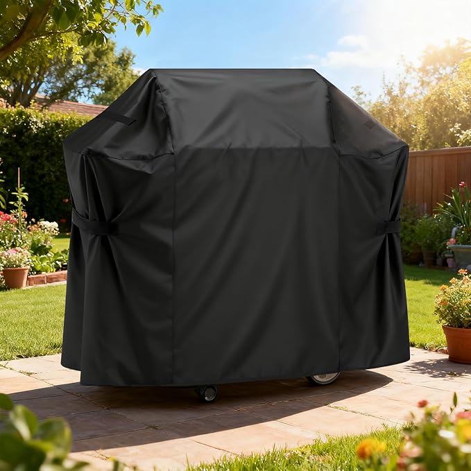 LBTING Grill Cover, 44-inch Heavy Duty 300D Oxford Waterproof Windproof UV Resistant BBQ Gas Grill Cover for Outdoor Barbecue Fit Most Brands Weber, Brinkmann, Char Broil, Holland