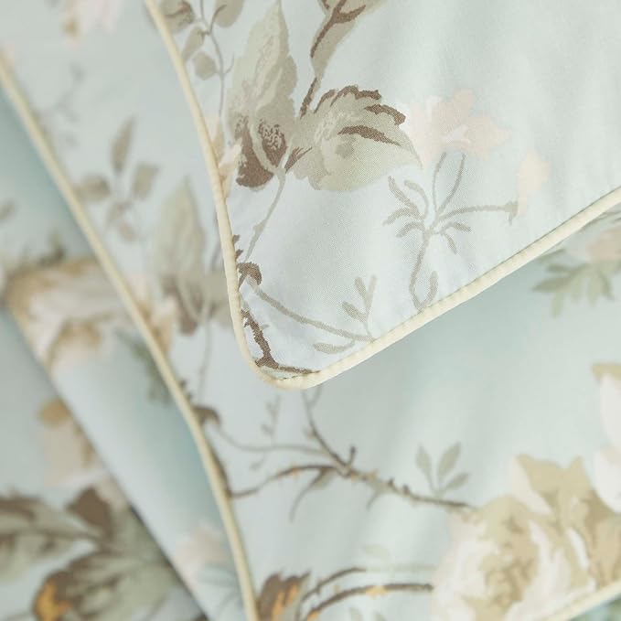 Brandream French Country Garden Toile Floral Print Bed Sheet Set Luxury Bedding Collections 800TC 100% Egyptian Cotton Tapestry Pattern Chinoiserie Peony Blossom Tree Branches, 4Pcs-Queen Size