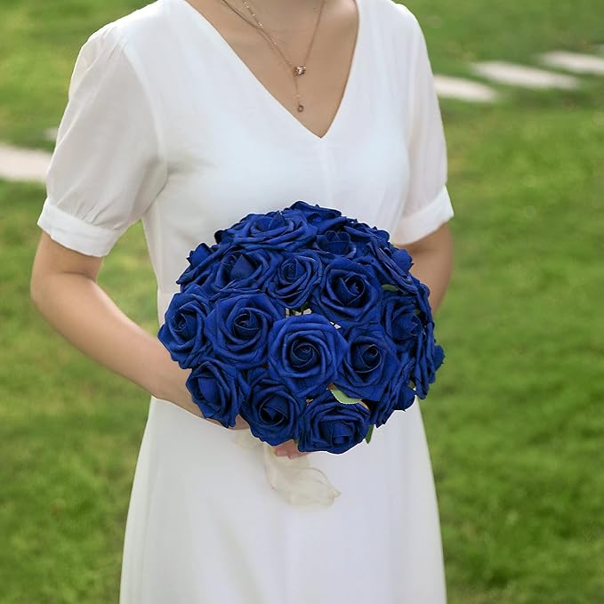 Artificial Flowers Combo, Fake Flowers for DIY Tables Centerpieces Baby Shower Bridal Shower Wedding Bouquet Arrangements Party Candle Holder Cake Decor Flower Home Decorations