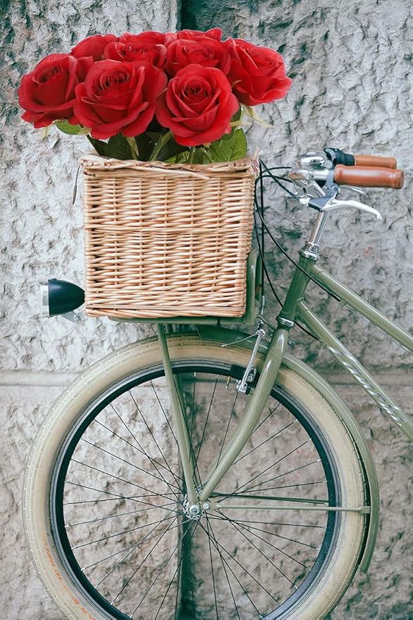 Artificial Rose Flower Artificial Flowers Flower with Long Stem Silk Roses Bouquet for Wedding Bridal Shower Party Home Decoration (Red, 12 Pcs)