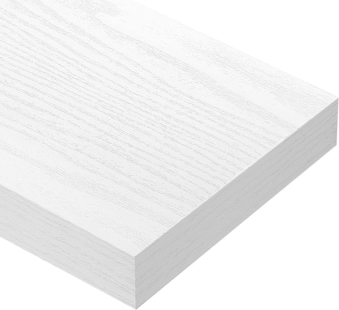 QEEIG Floating Shelves for Wall 47.2" Extra Long - Wall Mounted Shelf Bathroom Kitchen Living Room Bedroom Farmhouse Home Decor Display Bookshelf Large 47.2 x 9.3 inch Set of 2, White (008-120W)