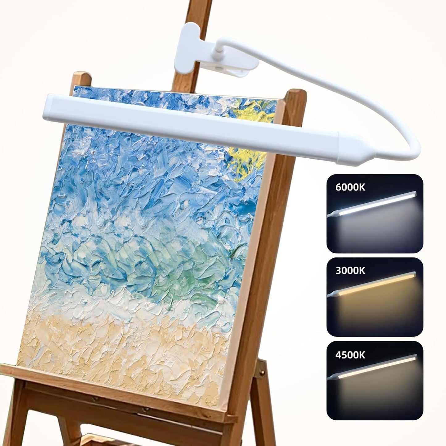 Skiennix Desk Lamp - Flexible Clamp-On Design with 3 Color Modes & 10 Brightness Levels for Kids, Crafts, and Makeup