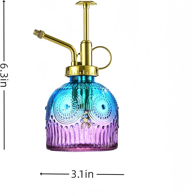 Indoor and Outdoor Potted Plant Sprayer Household Plants Glass Small Watering Can Spray Bottle Plant Sprayer Glass Spray Bottle Decorative Spray Bottles (Purple Gradient Blue)