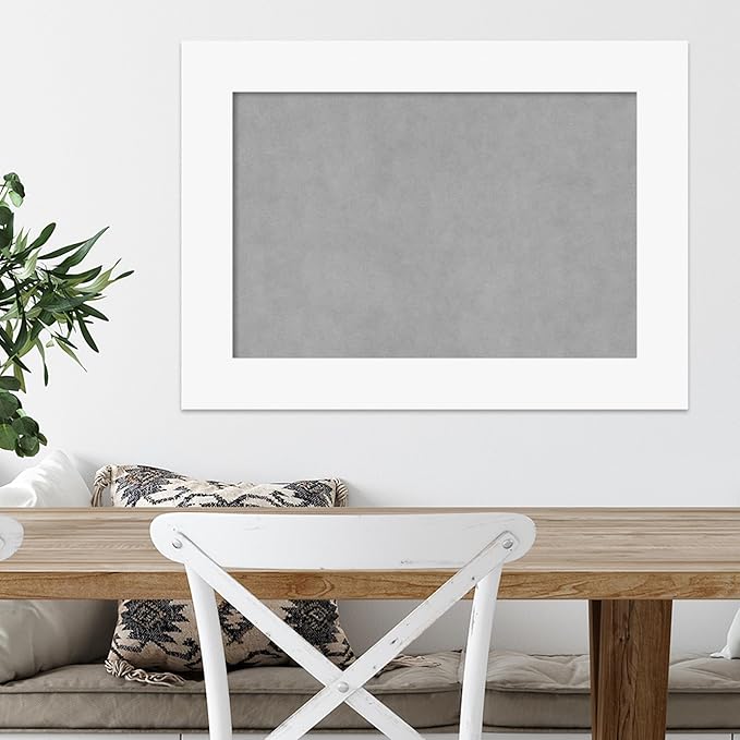 Amanti Art White Framed Magnetic Board 21x29 Medium Vision Board for use with Magnets, 100% Metal Sheet to Display Items as Office Decor or for Home Organization in mudroom, Kitchen or Kids Room