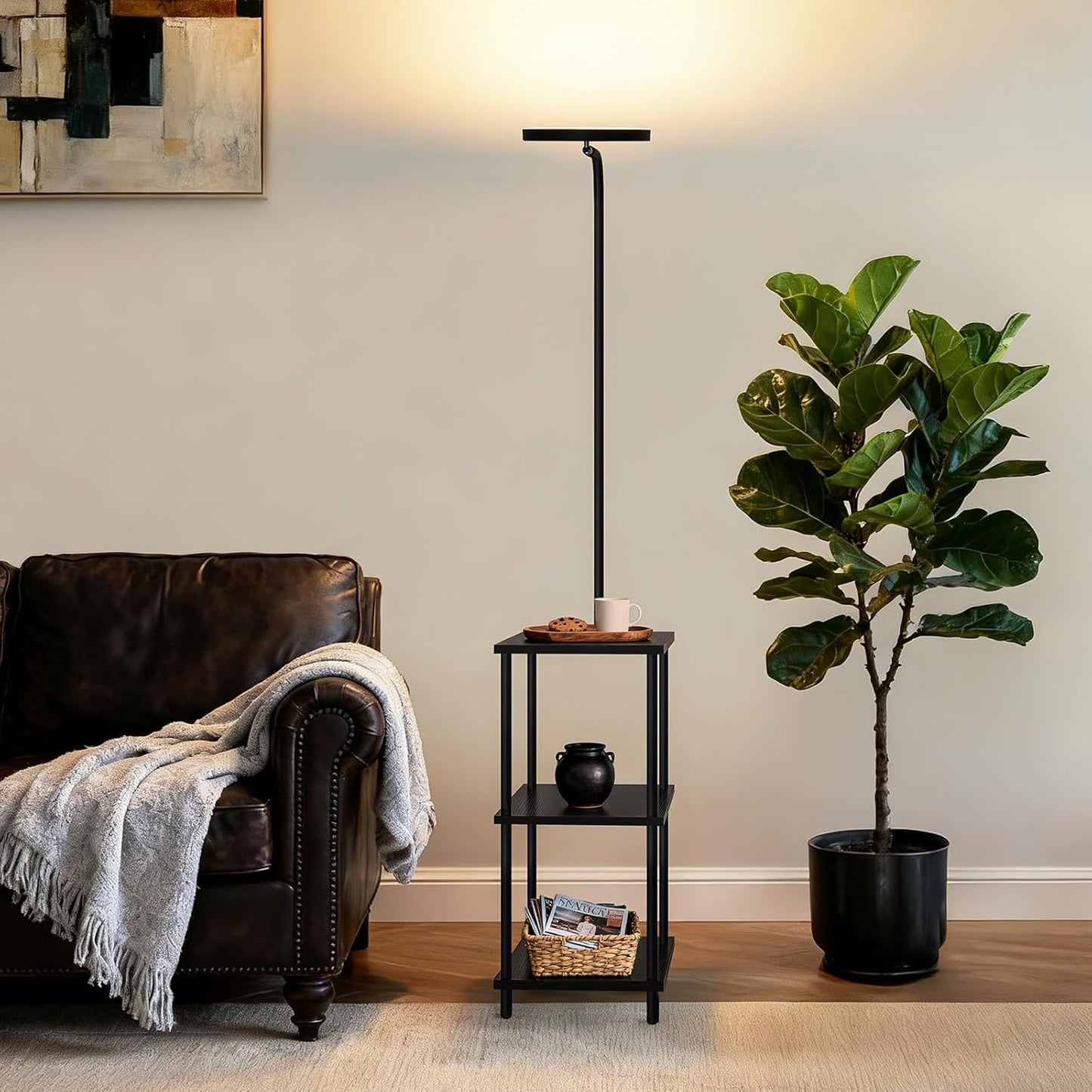 **Skiennix LED Floor Lamp - 25W Super Bright with Remote & Dimmable Feature | 350° Rotating Head for Living Room & Bedroom**