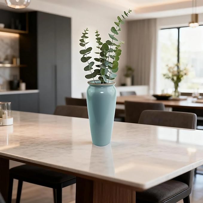 8-inch ice Cracked Glazed Ceramic vase, Modern Eastern Style Ceramic vase, Dining Table, Central Living Room Shelf Decoration (TQ02)