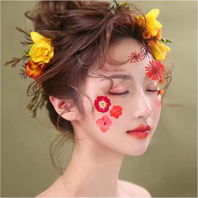 37Pcs Red Dried Pressed Flowers Natural Dried Flowers for Resin,Real Pressed Flowers for Crafts,Dry Flowers for Resin Molds DIY Scrapbookin Candle Jewellery Making