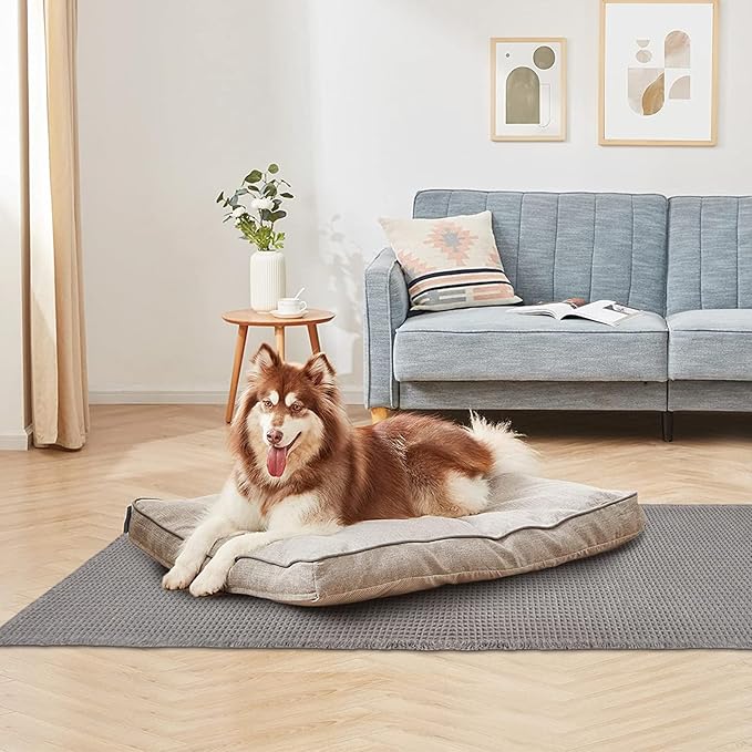 ZALL Grey Waffle Bath Mat,Super Absorbent Non Slip Long Bathroom Runner Rug,Gray 24X60inch,Machine Washable Ultra Soft Floor Mats