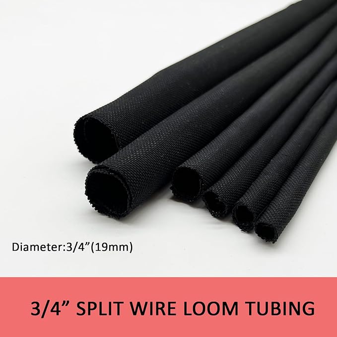 Split Mesh Cord Sleeve Loom Tubing Cable Cover Braided Cable Management Auto Protective Wire Harness Wrap Self Wrapping Woven 3/4"-24ft