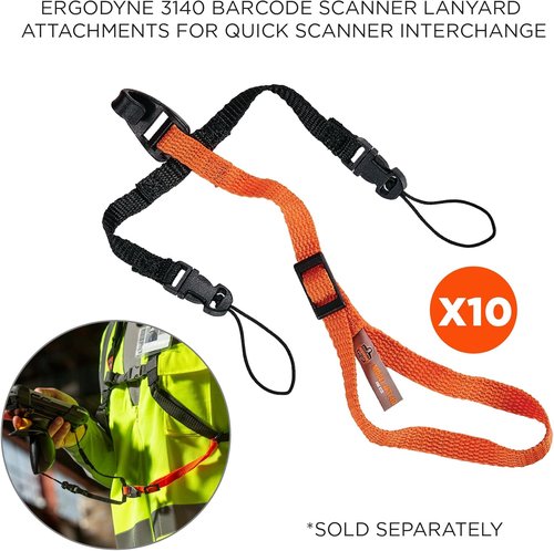 Ergodyne Squids 3143 Barcode Scanner Sling Lanyard - Ergonomic Breakaway Design with EVA Foam Padding