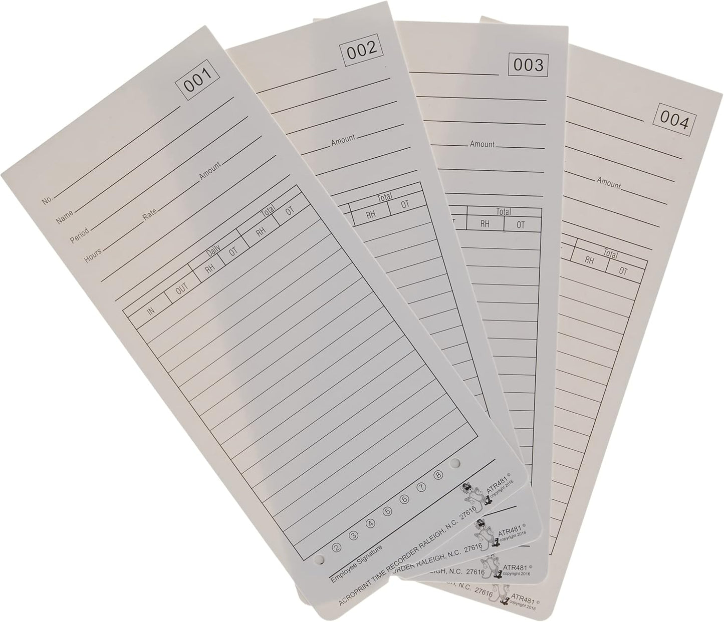 Acroprint Time Cards for ATR480 Time Clock - 50 Count Pack for Efficient Time Tracking