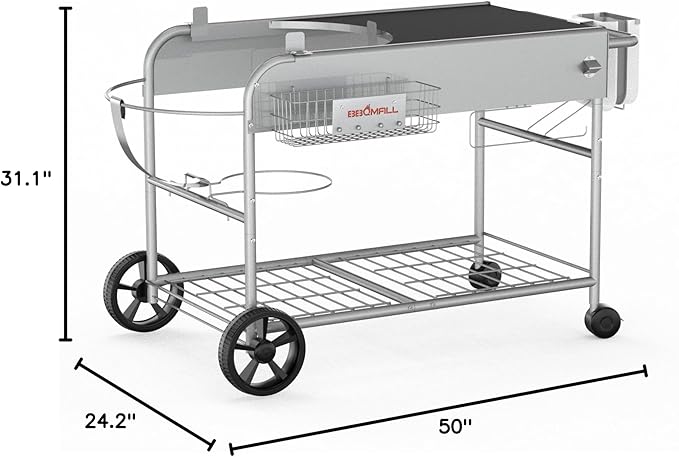 Grill Table for Weber 22" &18" Original Kettle, for Weber Grill Table, Stand Cart for JumboJoe Master-Touch Charcoal Outdoor Prep Performer Charcoal Accessories for Outside