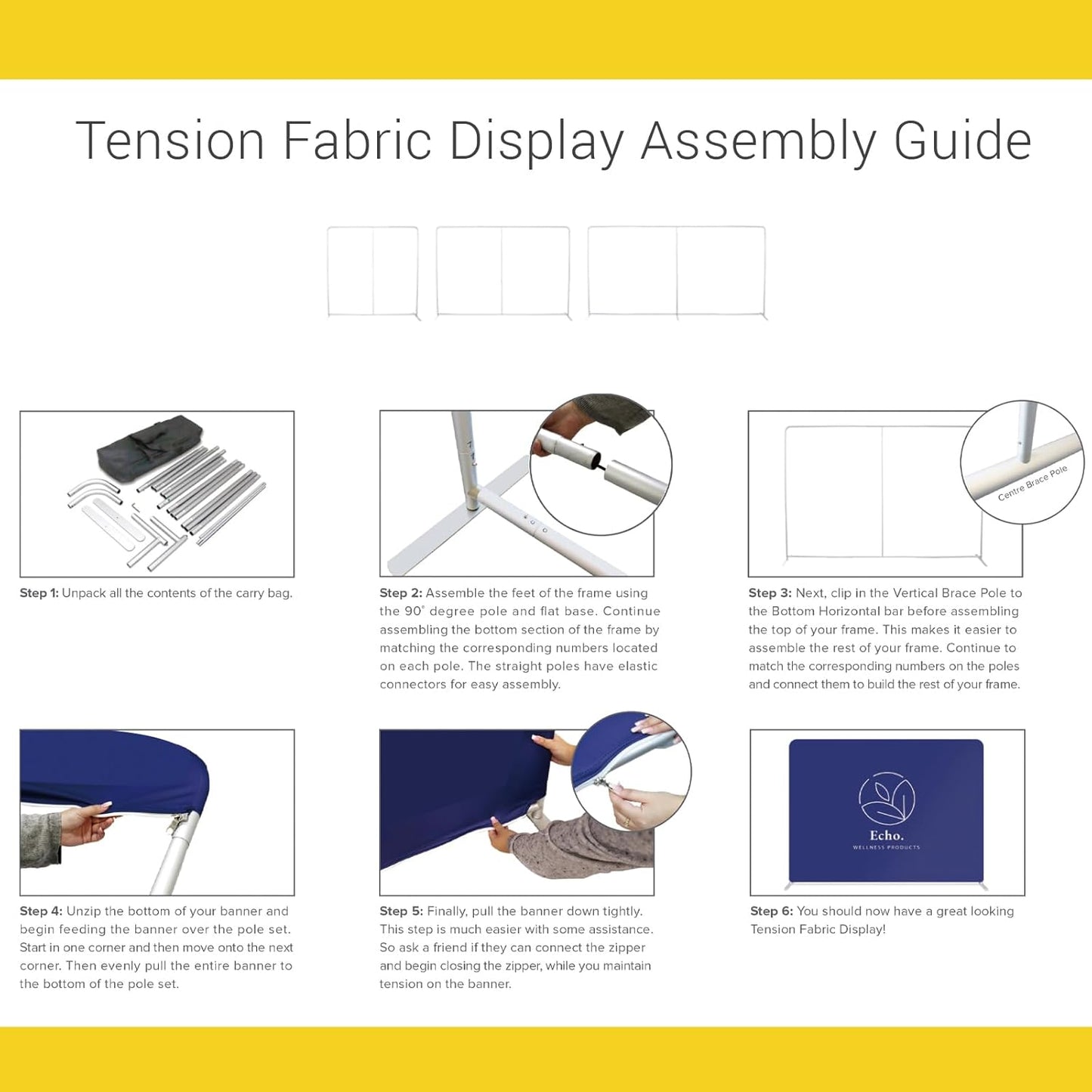 Skiennix Custom Tension Fabric Display Backdrop - 8x8ft Single-Sided Print for Events & Trade Shows