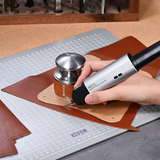 HOZO NanoTech Cutting Mat for Ultrasonic Cutter, 12" x 18" Self-Healing Cutting Mat, Glue-Free Eco Design, Heat-Resistant, Metric & Imperial Scales, Durable for Craft, DIY, 3D Printing & Model Making