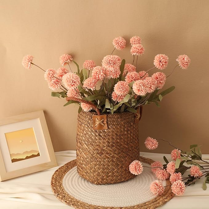 Laelfe 5pcs Dandelion Artificial Flowers Bridal Bouquet Wedding Home Party Decor