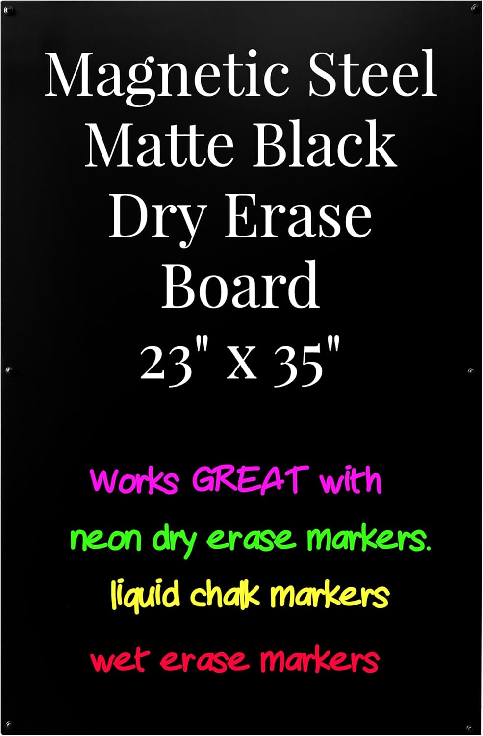 Skiennix Large Magnetic Board - Versatile Magnet Display & Bulletin Board - Matte Black (23" Wx35" L)