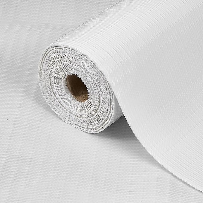 Drawer Shelf Liner for Kitchen Cabinets, Non Adhesive Slip Resistant Shelf Paper Easy to Clean, Strong Grip Thickened Waterproof Washable Mats for Pantry Shelves Cupboard Dresser(White, 24 in x 40 FT)