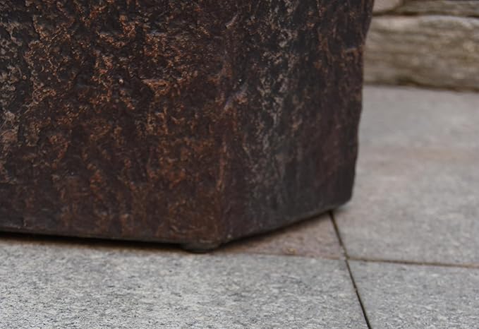 AMS Fireplace | Elementi 20lb Propane Tank Cover (Columbia Style) | High-Performance Cast Concrete, Brown Color, Hexagon Shape, Size - 18.5" x 15" x 24.4" inches | Suited for 20 lb Propane Tank