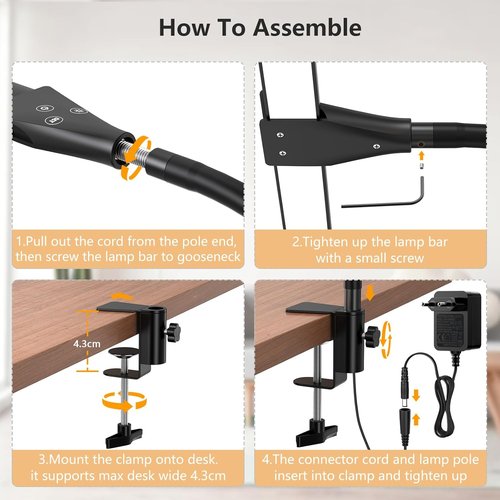 EppieBasic LED Desk Lamp - Double Head Architect Design for Home Office | Extra Bright 1200LM Eye Protection Light