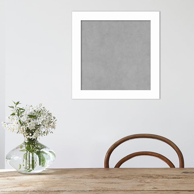 Amanti Art White Framed Magnetic Board 19x19 Small Vision Board for use with Magnets, 100% Metal Sheet to Display Items as Office Decor or for Home Organization in mudroom, Kitchen or Kids Room
