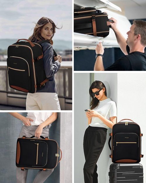 LOVEVOOK 50L Travel Backpack - Airline Approved Carry-On Luggage with 3 Packing Cubes & Waterproof Design