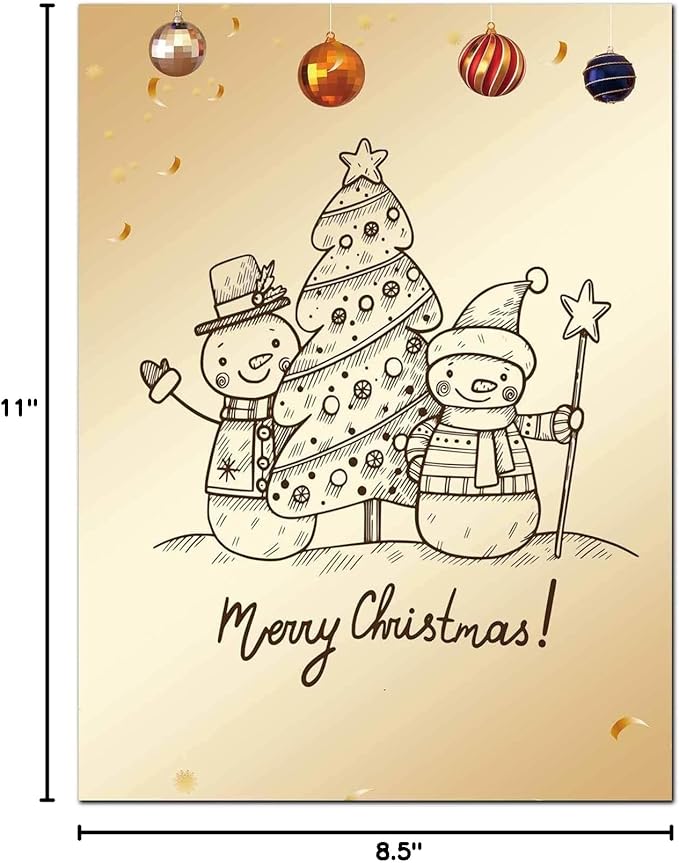 DUGUTUL Premium Festive Christmas Stationery Set Spread Holiday Joy, 48 Sheets, 8.5 x 11 Inches, 100gsm, Perfect for Personalized Gifts and Add Holiday Magic to Your Messages (G)