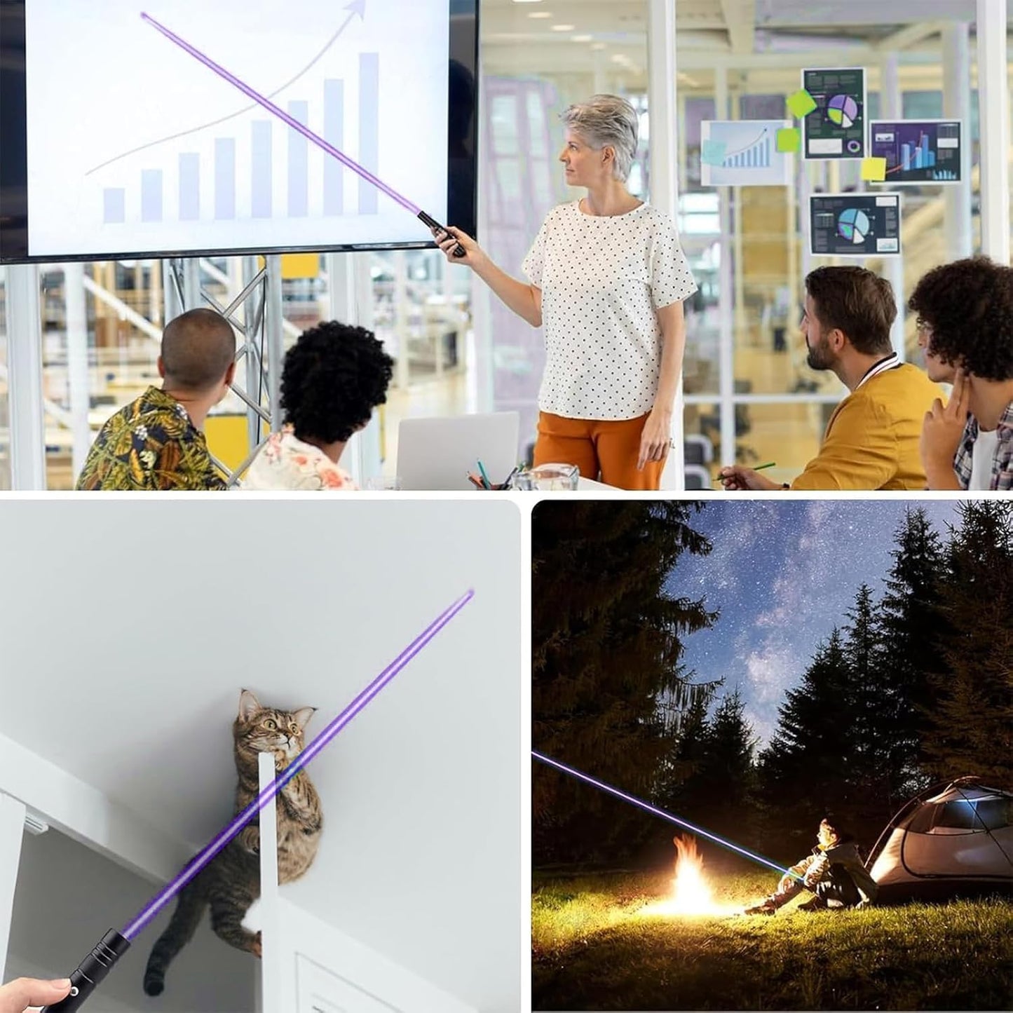 Skiennix High Power Purple Laser Pointer - USB Rechargeable for TV/LED/LCD Demonstrations & Outdoor Use