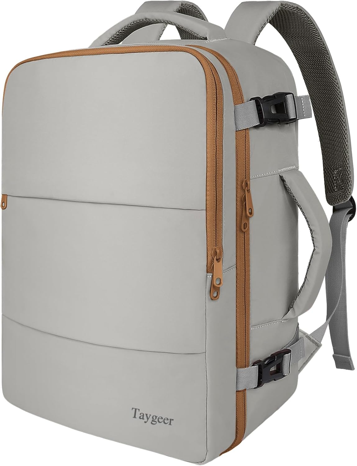 Taygeer 35L Travel Backpack - Stylish Carry-On for Women | Fits 15.6" Laptop & Water Bottle Pocket - Dark Brown Khaki