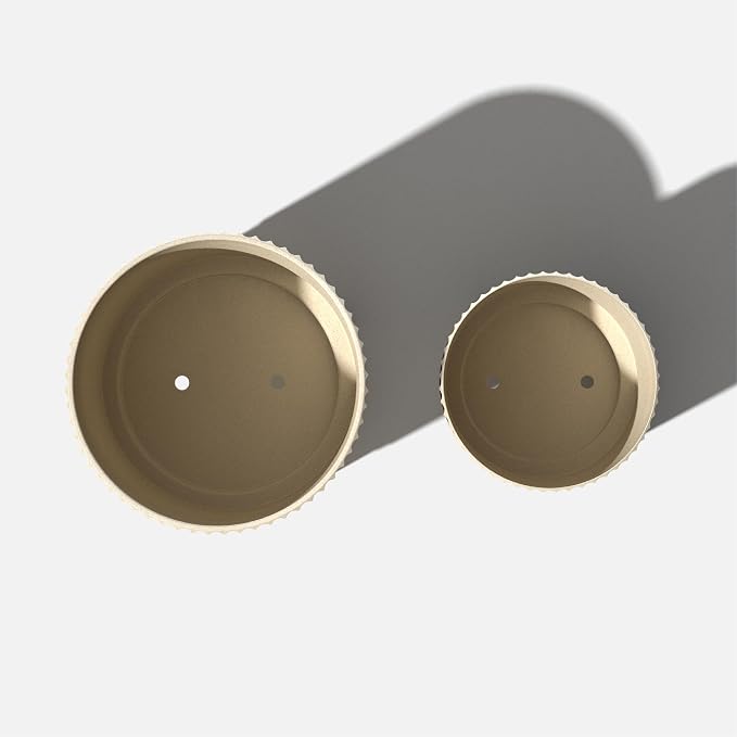 Veradek Demi Series Round Planter w/Stand for Porch/Patio | Durable Plastic-Stone Composite & Wooden Stand | Modern Décor for Tall Plants, Flowers