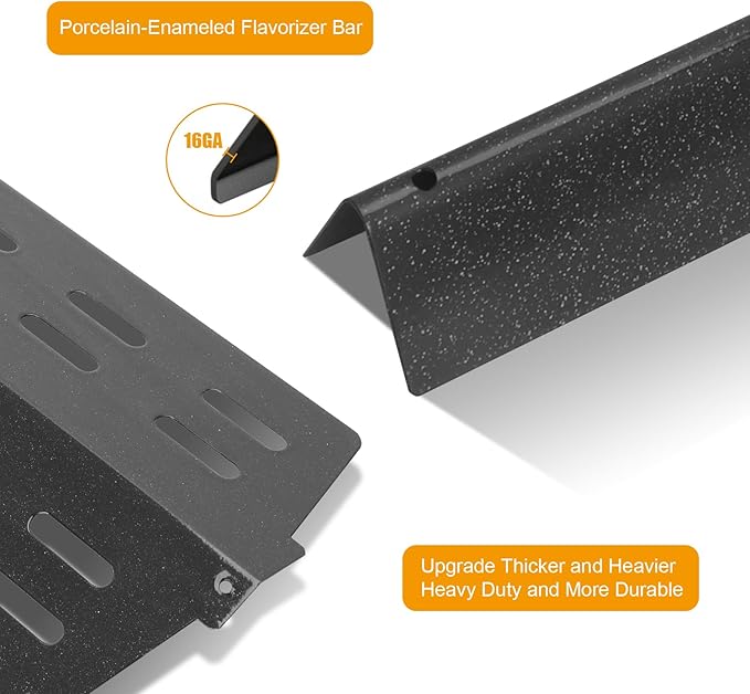 7620 Flavorizer Bars and 7622 Heat Deflector for Weber Genesis 300 Series E320, S310, E310, S330, E330, S-310, S-320, S320 with Front Control Grills, Replacement Parts for Weber 7621 65505,17.5 Inch